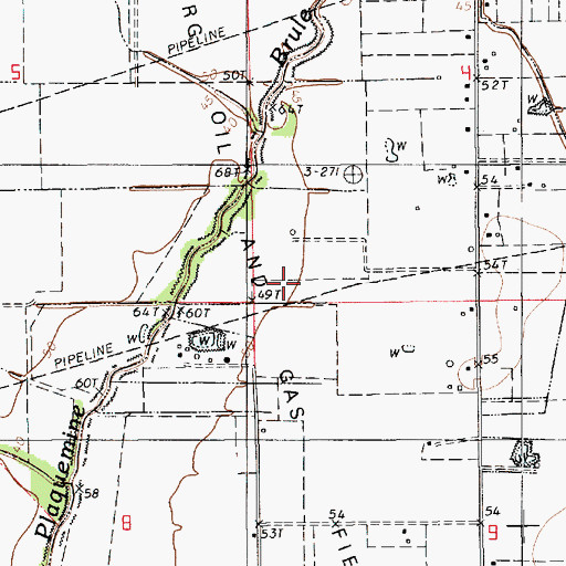 Topographic Map of Lewisburg Oil and Gas Field, LA
