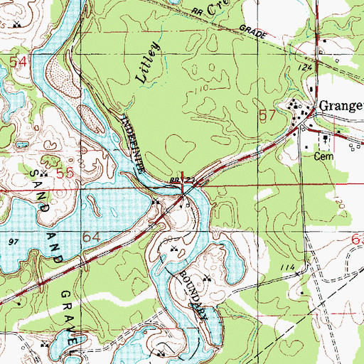 Topographic Map of Lilley Creek, LA