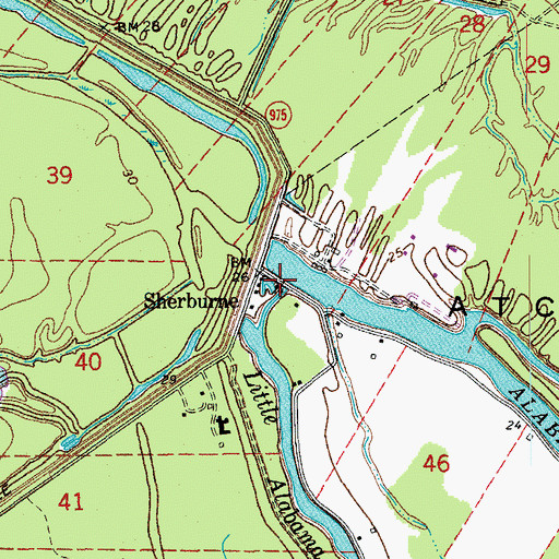 Topographic Map of Little Alabama Bayou, LA