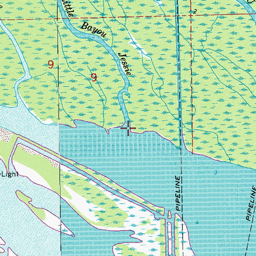 Topographic Map of Little Bayou Jessie, LA