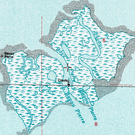Topographic Map of Little Bayou Pierre, LA