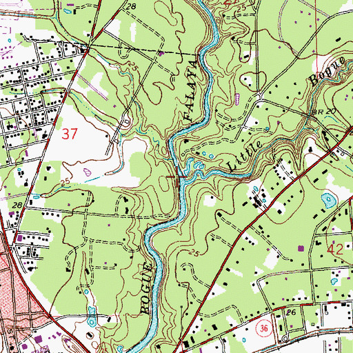Topographic Map of Little Bogue Falaya, LA