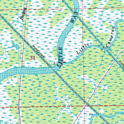 Topographic Map of Little Cameron Bayou, LA