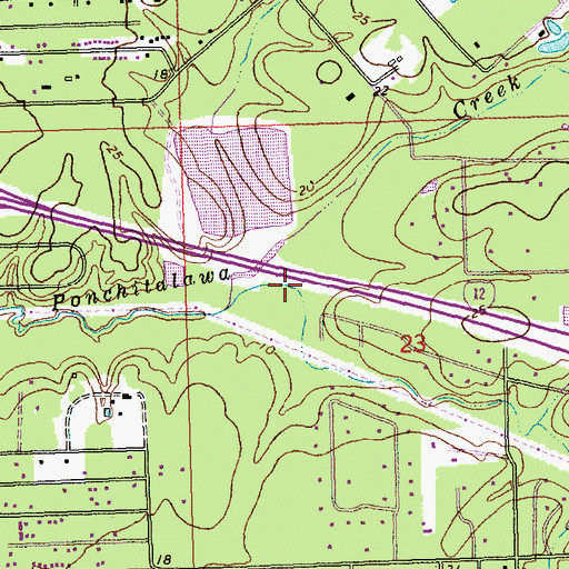 Topographic Map of Little Creek, LA