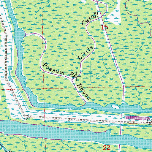 Topographic Map of Little Cutoff Bayou, LA