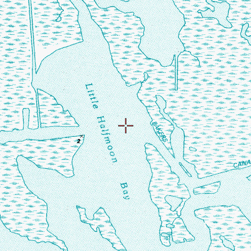Topographic Map of Little Halfmoon Bay, LA