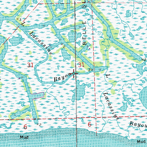 Topographic Map of Little Lacassine Bayou, LA