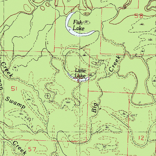Topographic Map of Little Lake, LA
