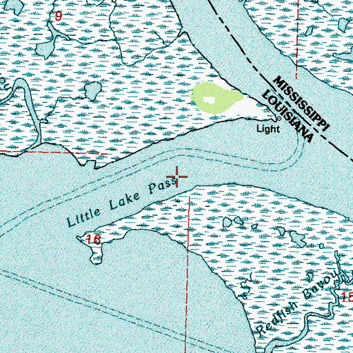 Topographic Map of Little Lake Pass, LA