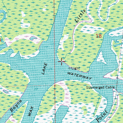 Topographic Map of Little Oaks Bayou, LA