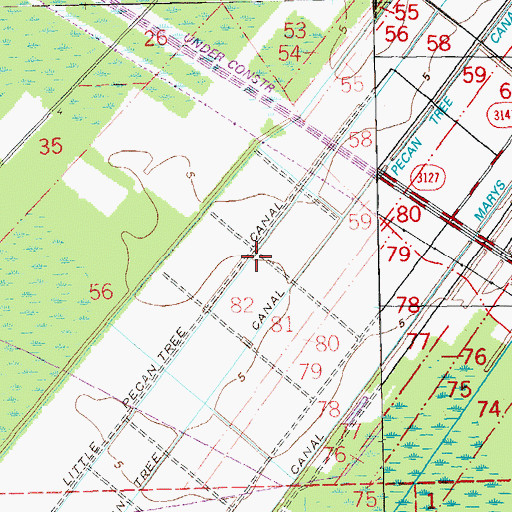 Topographic Map of Little Pecan Tree Canal, LA