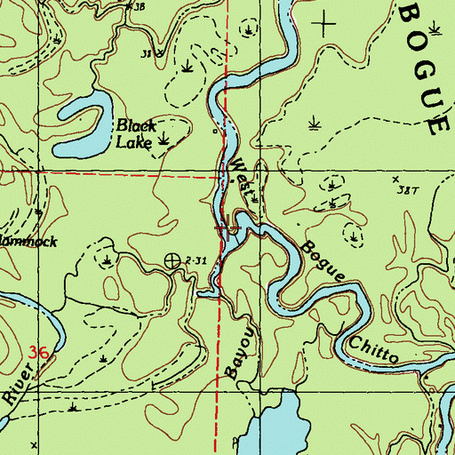 Topographic Map of Little River, LA