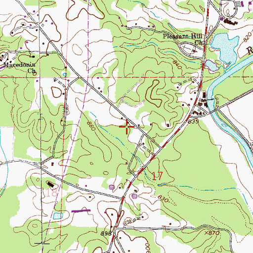 Topographic Map of Pleasant Hill School (historical), AL