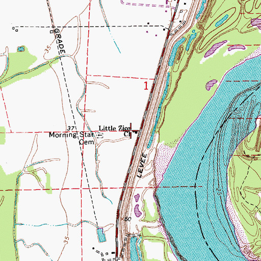 Topographic Map of Little Zion Church, LA