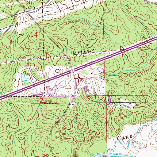 Topographic Map of Pleasant Ridge Church, AL