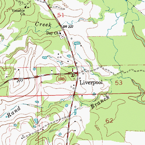 Topographic Map of Liverpool, LA