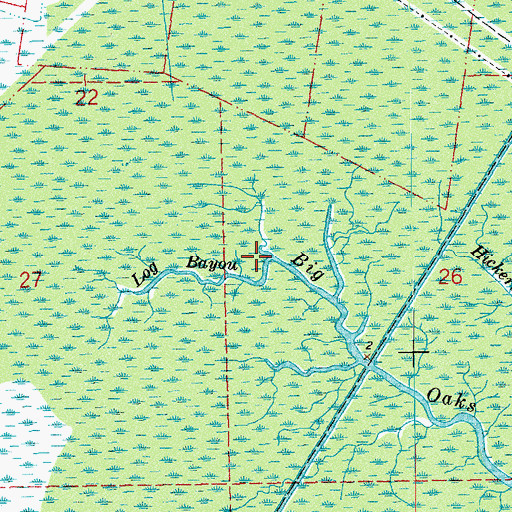 Topographic Map of Log Bayou, LA