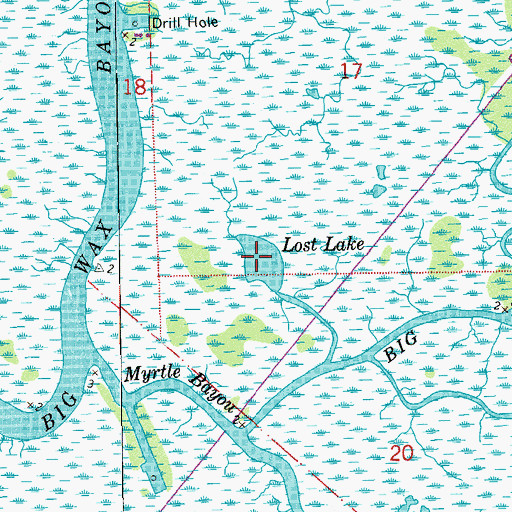 Topographic Map of Lost Lake, LA