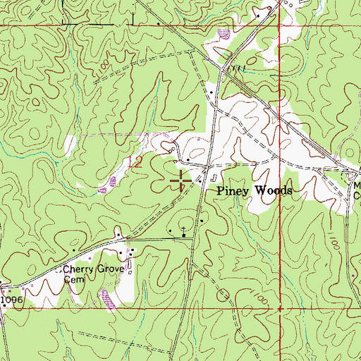 Topographic Map of Piney Woods School (historical), AL