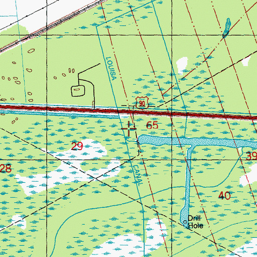 Topographic Map of Louisa Canal, LA