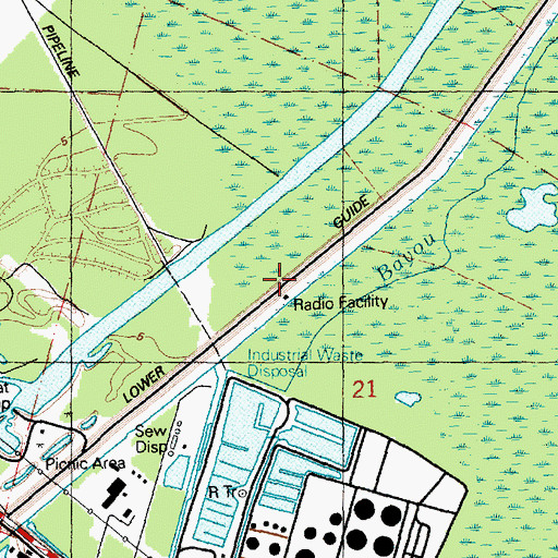 Topographic Map of Lower Guide Levee, LA