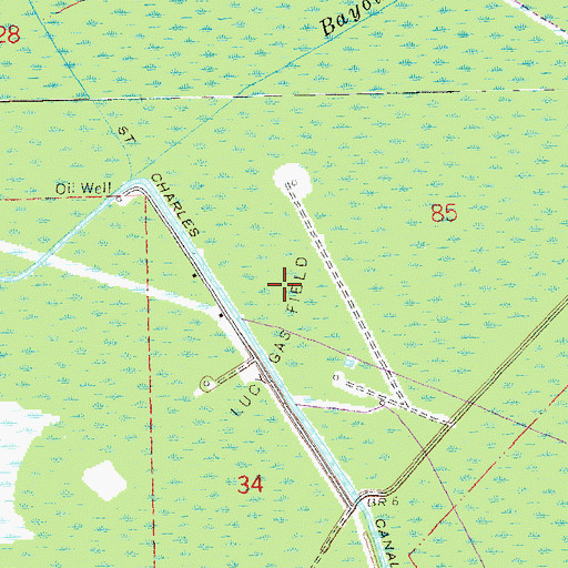 Topographic Map of Lucy Gas Field, LA