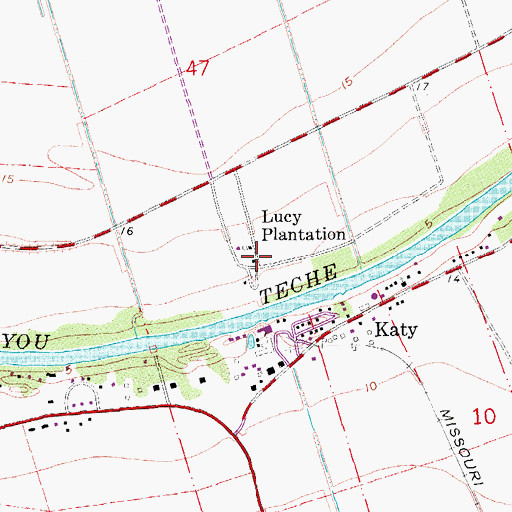 Topographic Map of Lucy Plantation, LA