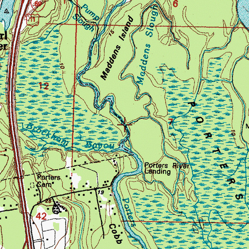 Topographic Map of Maddens Slough, LA