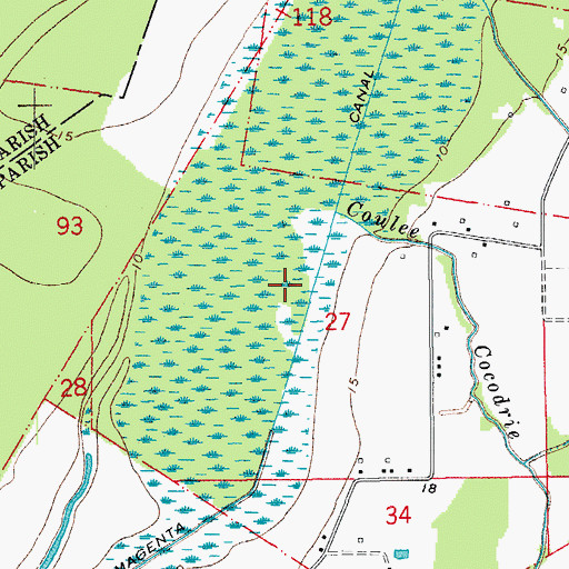 Topographic Map of Magenta Canal, LA
