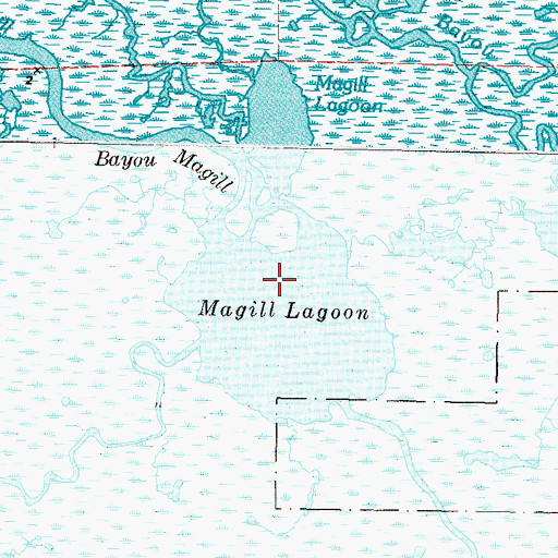 Topographic Map of Magill Lagoon, LA