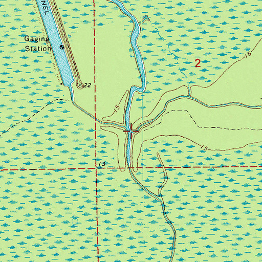 Topographic Map of Mamsella Bayou, LA