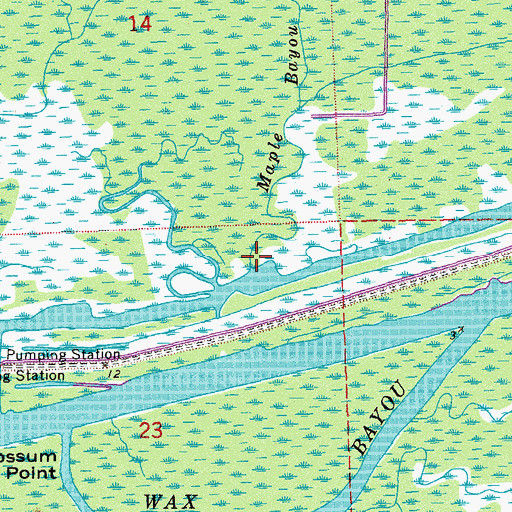 Topographic Map of Maple Bayou, LA
