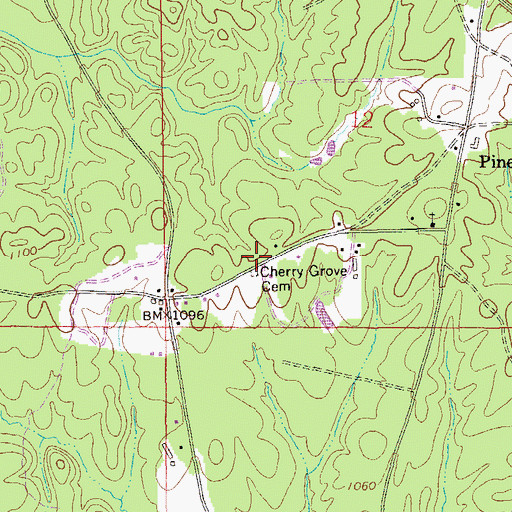 Topographic Map of Shady Grove Church (historical), AL