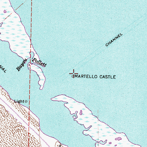 Topographic Map of Martello Castle, LA