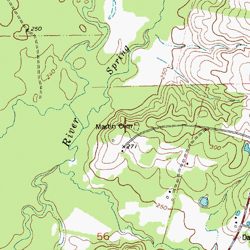 Topographic Map of Martin Cemetery, LA
