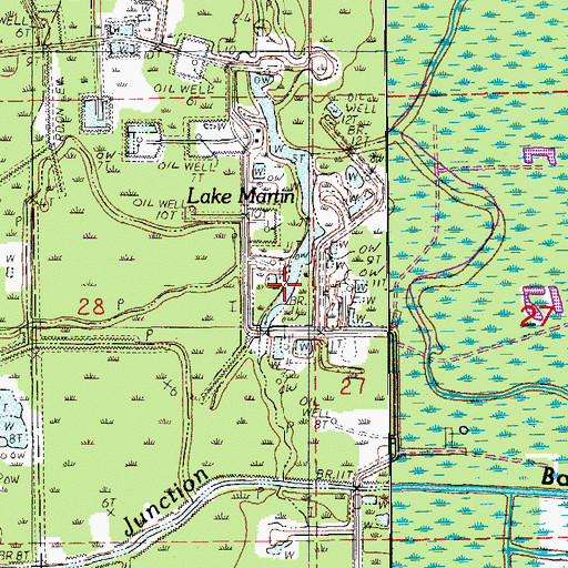 Topographic Map of Lake Martin, LA