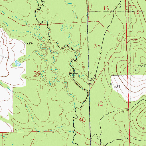 Topographic Map of Mary Branch, LA