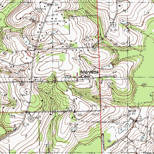 Topographic Map of Maryetta Cemetery, LA