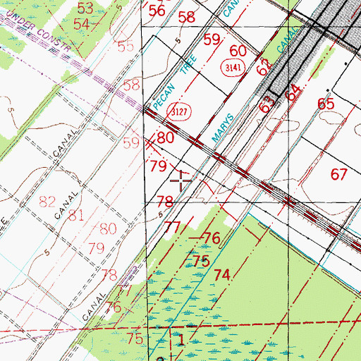 Topographic Map of Marys Canal, LA