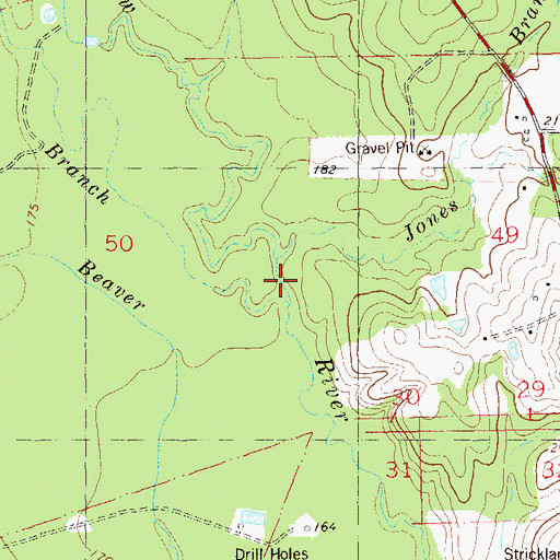 Topographic Map of McKinney Branch, LA