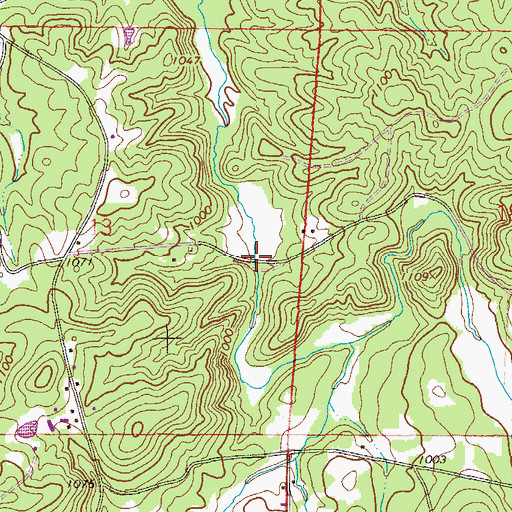 Topographic Map of Teagues Mill (historical), AL