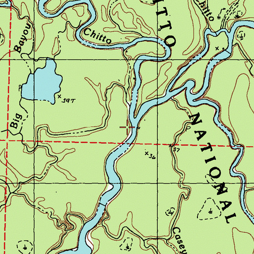 Topographic Map of Middle Bogue Chitto, LA