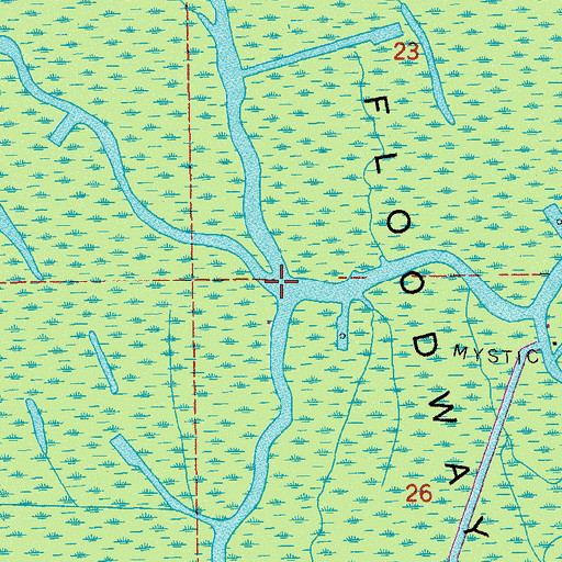 Topographic Map of Middle Fork Bayou Long, LA