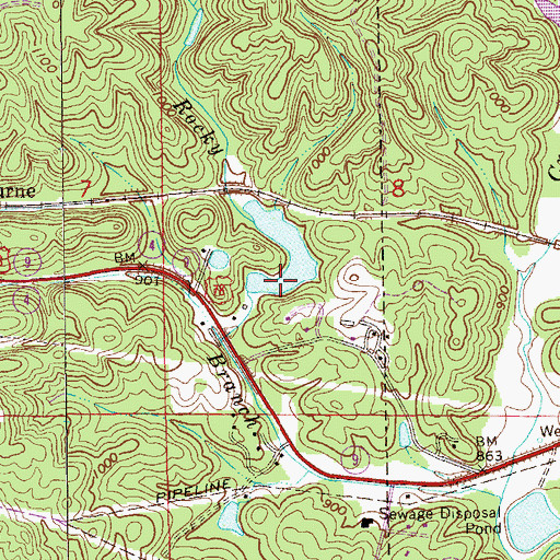 Topographic Map of Thomas Lake, AL