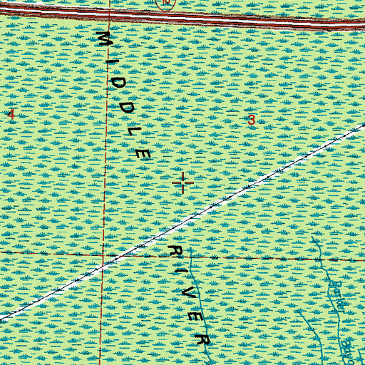 Topographic Map of Middle River Island, LA