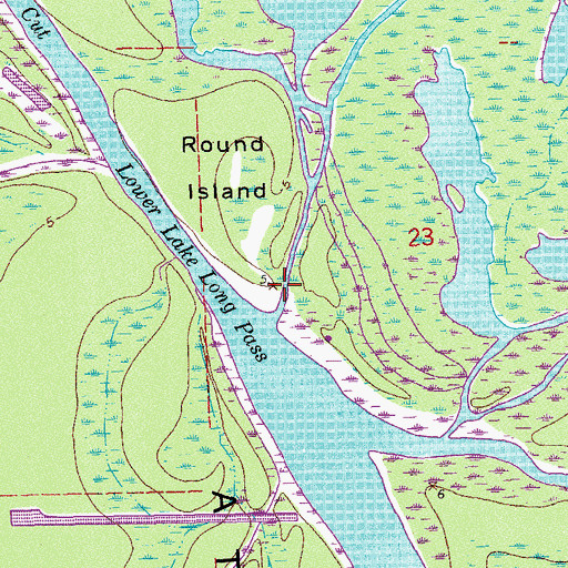 Topographic Map of Mile Point Bayou, LA
