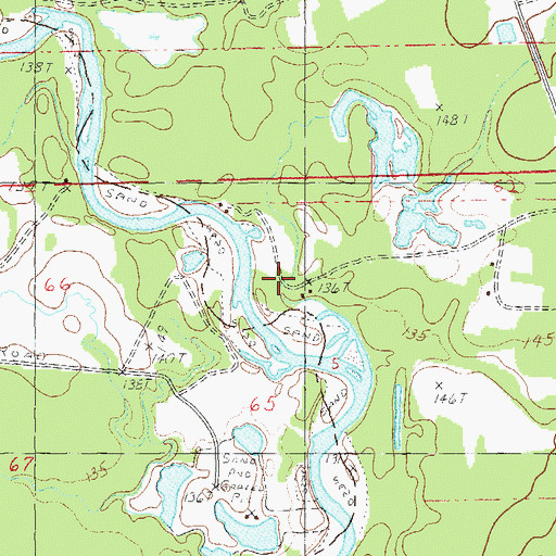 Topographic Map of Mill Creek, LA