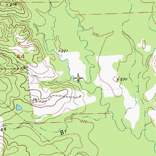 Topographic Map of Mill Creek, LA