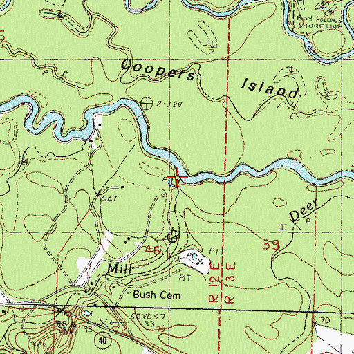 Topographic Map of Mill Creek, LA