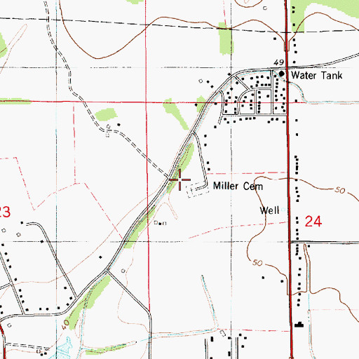 Topographic Map of Miller Cemetery, LA
